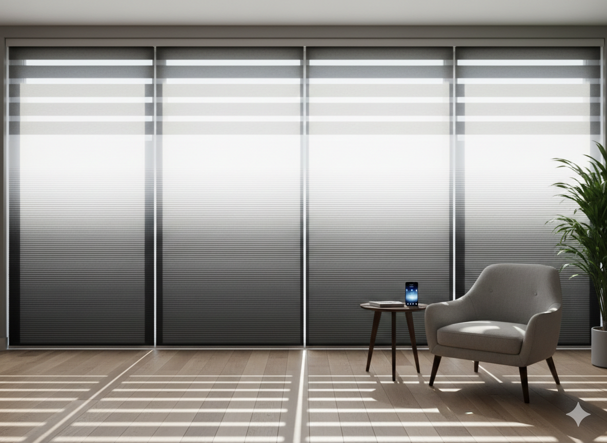 DL22034 Motorized Blinds With Cassette Zebra Blinds