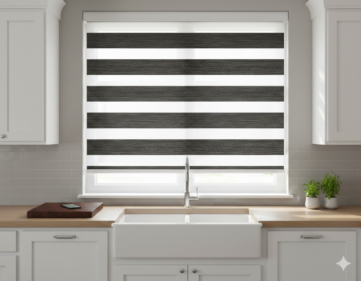 DL22033 Motorized Blinds With Cassette Zebra Blinds