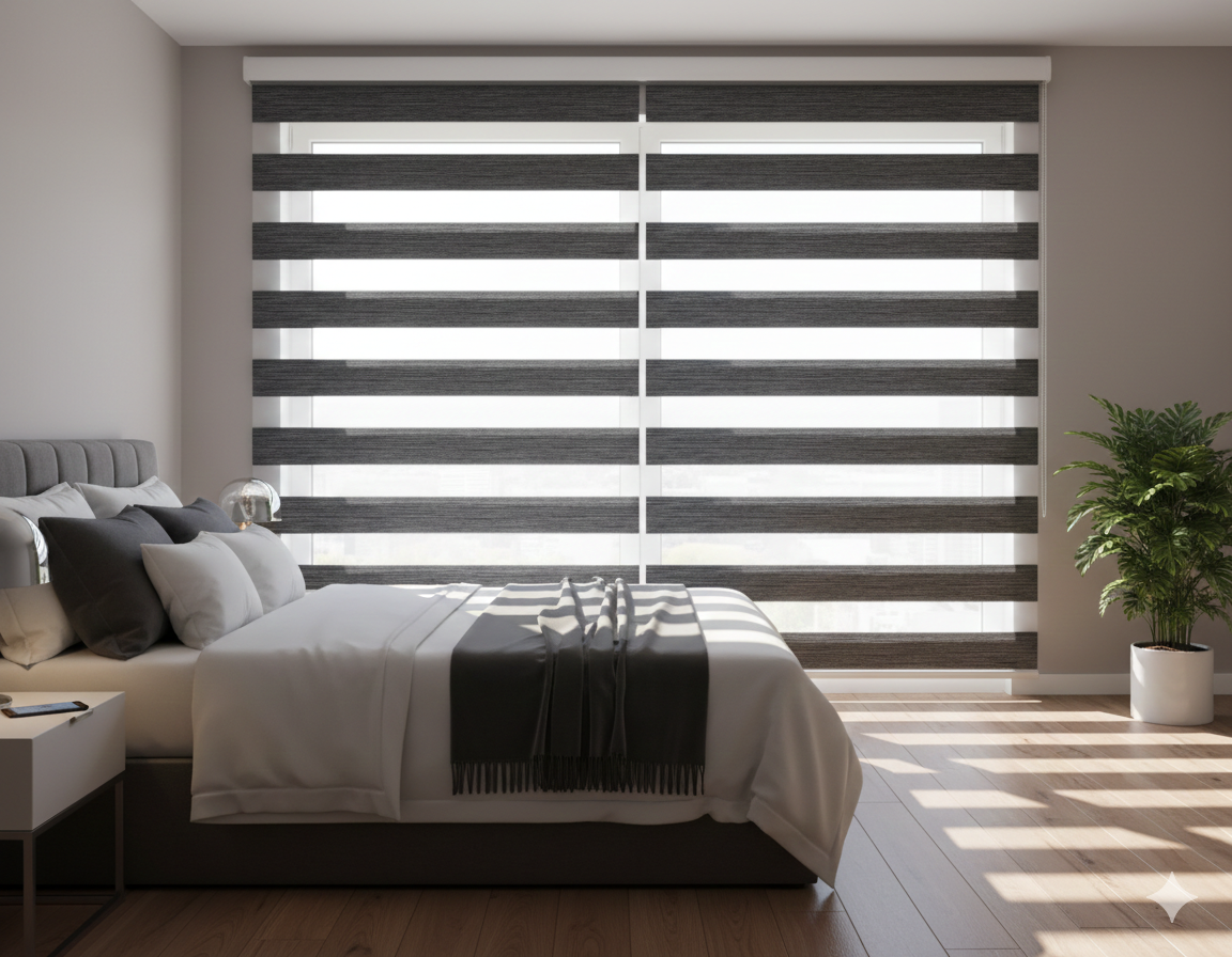 DL22033 Motorized Blinds With Cassette Zebra Blinds