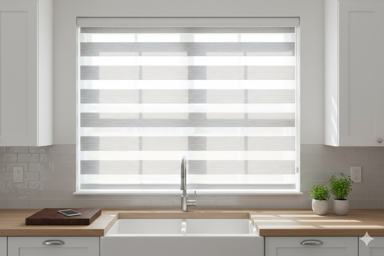DL22034 Motorized Blinds With Cassette Zebra Blinds