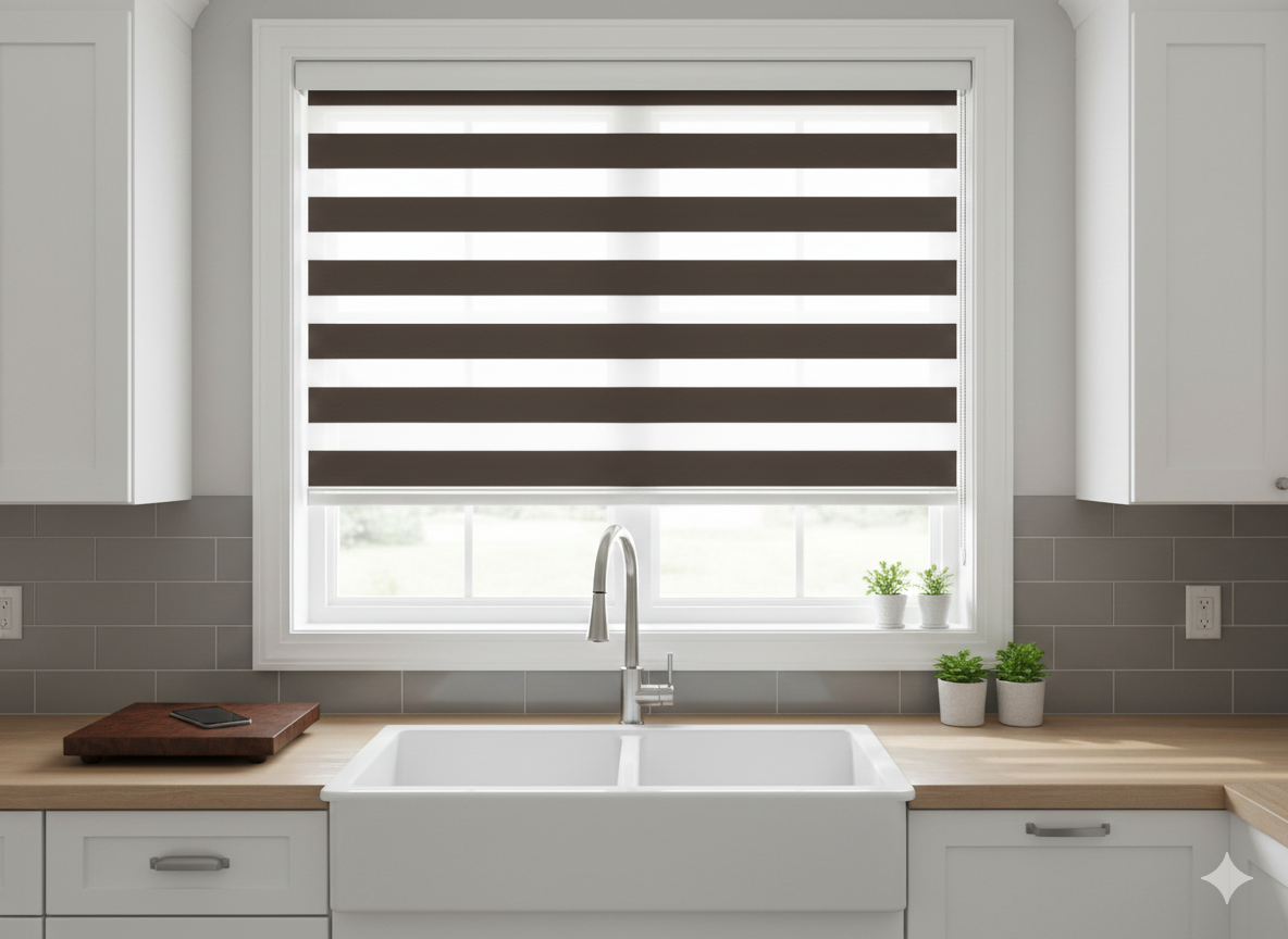 DL20205 Motorized Blinds With Cassette Zebra Blinds