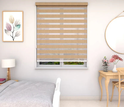 BE5 Embroidery Motorized Blinds With Cassette Zebra Blinds